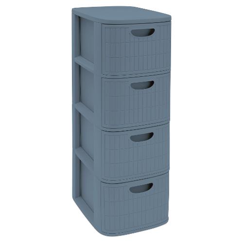 Cassettiera salvaspazio 4C Slim (30x40x80cm) DOMUS HOME COLLECTION Smoky blue 90703