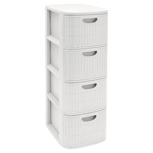 Cassettiera salvaspazio 4C Slim (30x40x80cm) DOMUS HOME COLLECTION Bianco 90700