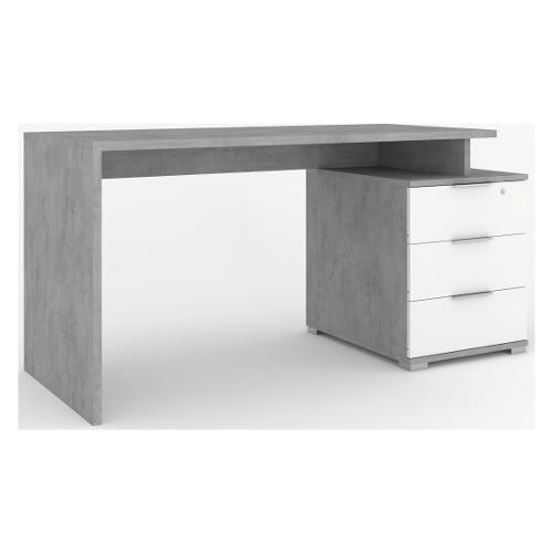DOUBLE Db625k Scrivania Cemento e Bianco neve (155cm) Mobile KIT