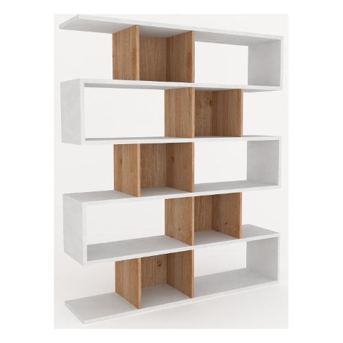 DOUBLE Db325k Libreria Bianco neve e Rovere cadiz (150 x 180 h cm) Mobile KIT