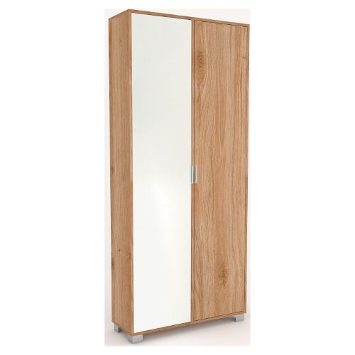 QUADRANTE 7418 Armadio 2 Ante battenti Rovere cadiz e Specchio (85cm)