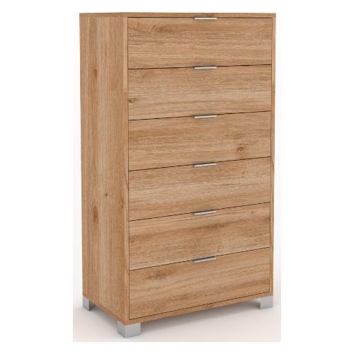 QUADRANTE 786 Cassettiera 6 Cassetti Rovere cadiz (70cm)
