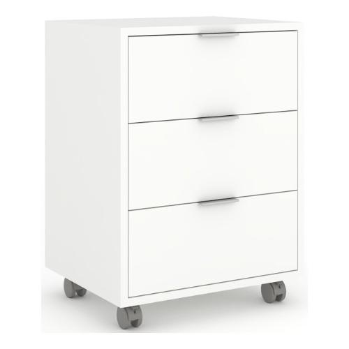 QUADRANTE 733 Cassettiera ufficio 3 Cassetti Bianco neve (50cm)