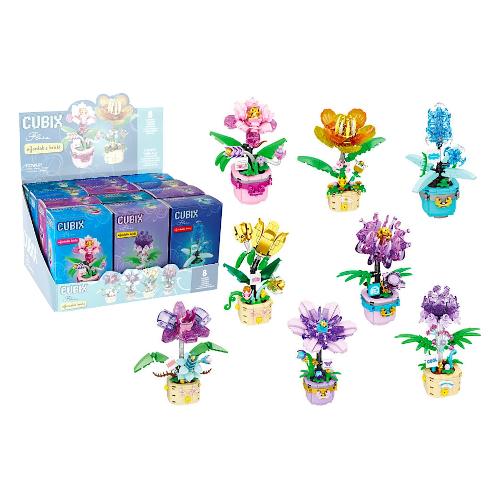 Fiore trasparente con vaso CUBIX 5a+ Assortito 43224