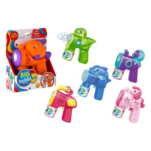Pistola animaletti sparabolle con luce (55ml) BIG BUBBLES Assortito 43080