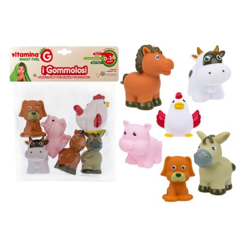 Set animali della fattoria Gommolosi 6 pz VITAMINA G Assortito 05276