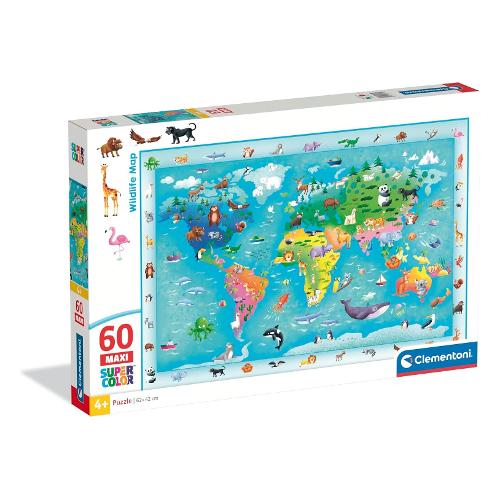 Puzzle 60 pz Maxi Super Color 4-6a (62x42cm) Assortito 87798