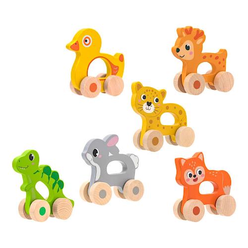 Animale in legno Push&Carry Train Amici (10m+) SIR WOOD Assortito 42873