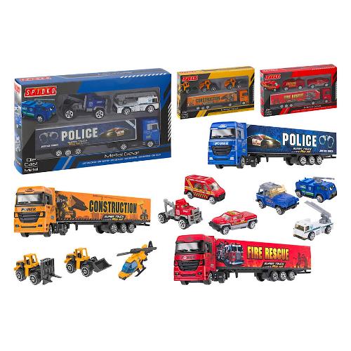 Camion Power Tir con 2 veicoli (23cm) SPIDKO Assortito 43171