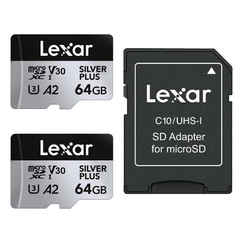 MicroSD 64GB SILVER PLUS Double Pack LMSSIPL064G BNANU (2 PACK)
