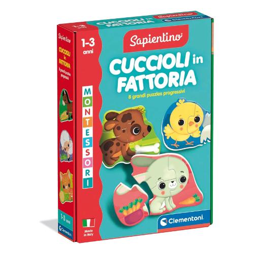 Cuccioli in Fattoria puzzle progressivi SAPIENTINO MONTESSORI 16850