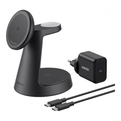 Caricabatterie MAGGO Charging Station 3in1 Black 15W B25M4G11
