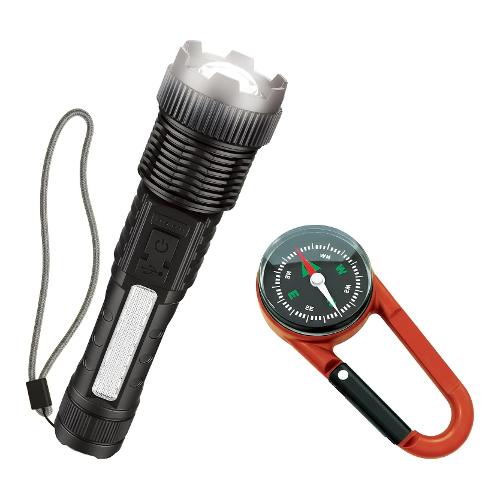 Torcia elettrica portatile Adventure kit 2 in 1 con bussola I'M A GENIUS EXPLORER 117086