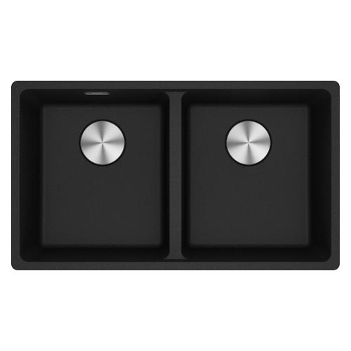 Lavello 2 vasche (75,3x43,3cm) Mrg 120 35 35 MARIS Nero Opaco 125 0686 732