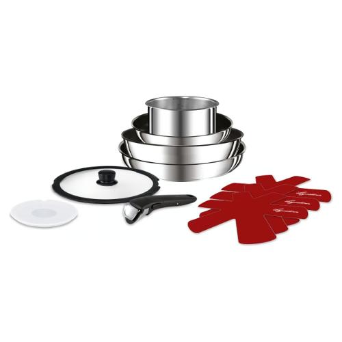 Batteria pentole Inox antiaderente 7 pz INGENIO INOX Cromo e Nero 012131600110