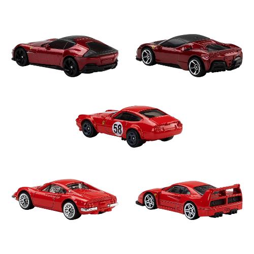 Set auto modelli Ferrari scala 1:64 5 pz HOT WHEELS Assortito JLN12