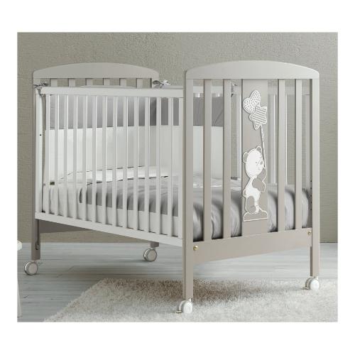 Lettino infanzia ORSETTO (133,5x71x94cm) Bianco e Tortora 0127ORSTS
