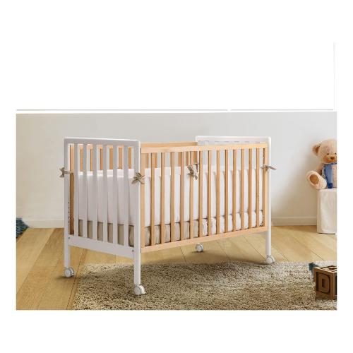 Lettino infanzia FLIPPY (126,5x65x96cm) Bianco e Naturale 0127FLIPPYBNS