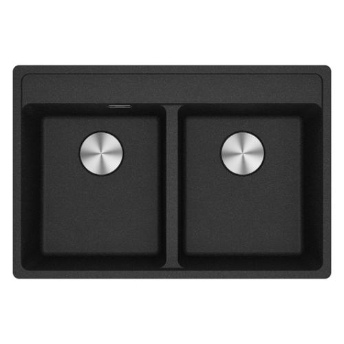 Lavello 2 vasche (76x51cm) Mrg 620 35 35 tl MARIS Nero Opaco 114 0661 675