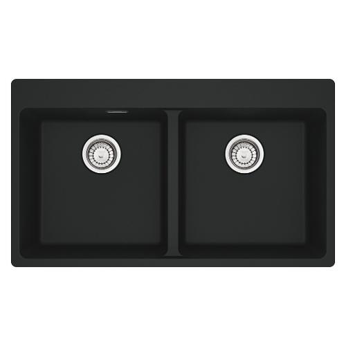 Lavello 2 vasche (86x50cm) Mrg 620 39 39 ftl MARIS Black matt Opaco 114 0666 362