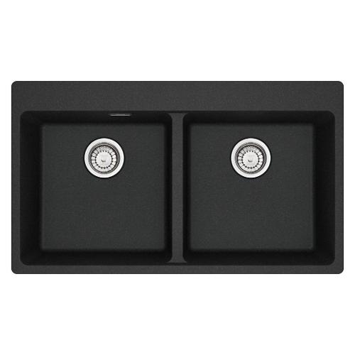 Lavello 2 vasche (86x50cm) Mrg 620 39 39 ftl MARIS Nero Opaco 114 0666 363