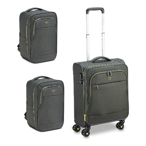 Set trolley morbido 1 pz tg. S con 2 zaini cabina FLYOVER Verde 41411647