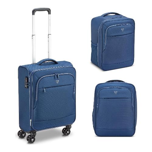 Set trolley morbido 1 pz tg. S con 2 zaini cabina FLYOVER Blu 41411623