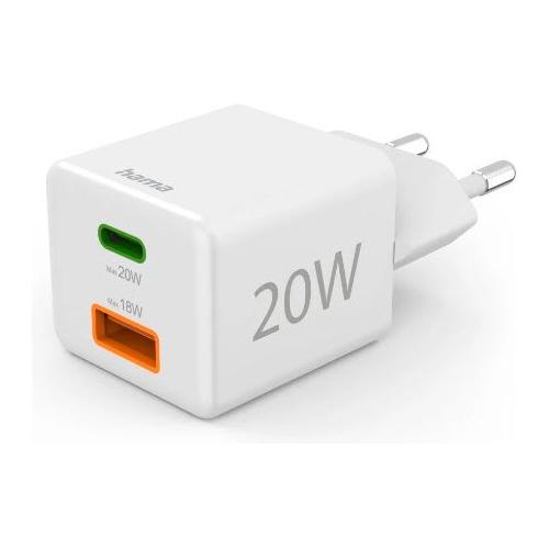 Caricabatterie USB Type-A, USB Type-C 20W White 00201991