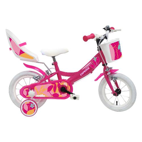 Mountain Bike acciaio ( 1 vel ) 12" con rotelle e accessori BIMBA STARLET Fucsia 25145