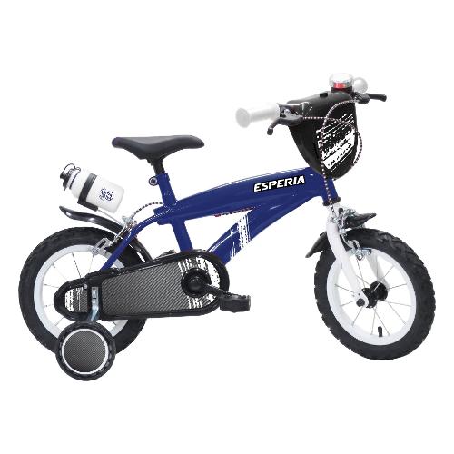 Mountain Bike acciaio ( 1 vel ) 12" con rotelle e accessori BIMBO FLASH Blu 23569