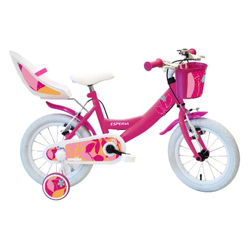 Mountain Bike acciaio ( 1 vel ) 16" con rotelle e accessori BIMBA STARLET Fucsia 25149
