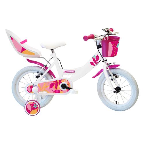 Mountain Bike acciaio ( 1 vel ) 16" con rotelle e accessori BIMBA STARLET Bianco 25150