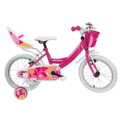 Mountain Bike acciaio ( 1 vel ) 14" con rotelle e accessori BIMBA STARLET Fucsia 25147