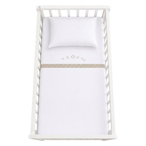 Set lenzuola lettino completo 3 pz LITTLE STAR Beige LSBG