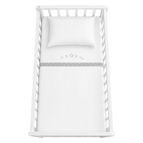 Set lenzuola lettino completo 3 pz LITTLE STAR Grigio LSGR