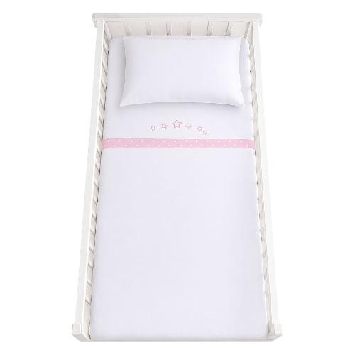 Set lenzuola lettino completo 3 pz LITTLE STAR Rosa LSRS