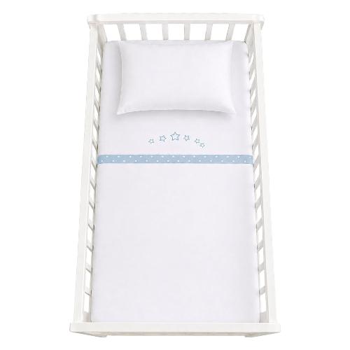Set lenzuola lettino completo 3 pz LITTLE STAR Azzurro LSAZ