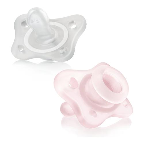 Gommotto bimba Minisoft (0-2m) silicone 2 pz PHYSIOFORMA Rosa e Trasparente 00073289110000