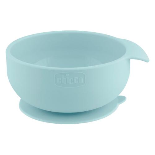Piatto fondo bimbo silicone (12,6x6cm) ciotola base ventosa Azzurro 00010221260000