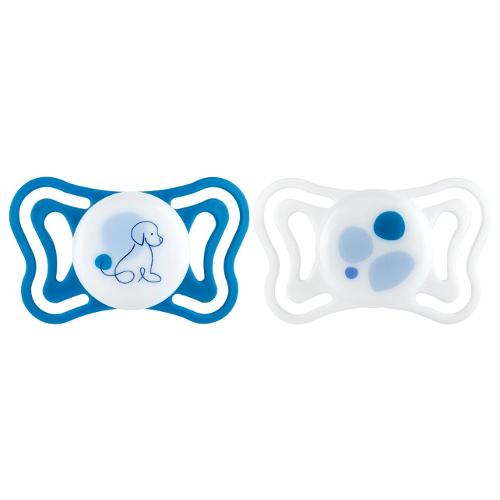 Succhietto bimbo (6-16m) silicone 2 pz PHYSIOFORMA LIGHT Azzurro e Bianco 00071087210000