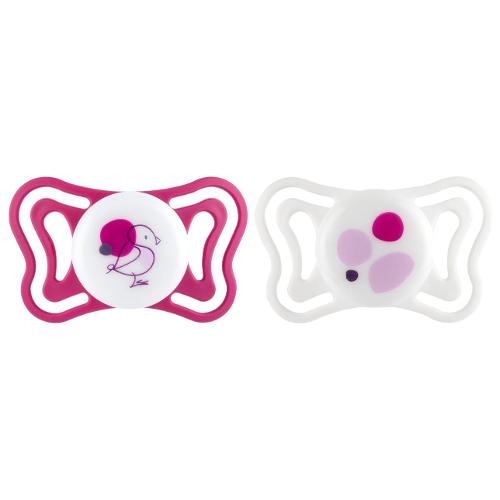 Succhietto bimba (6-16m) silicone 2 pz PHYSIOFORMA LIGHT Rosa e Bianco 00071871100000