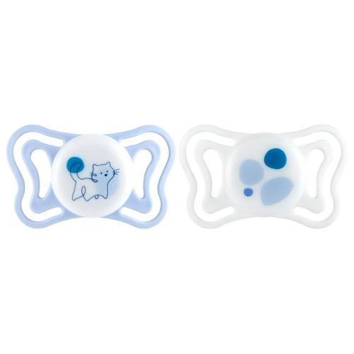 Succhietto bimbo (2-6m) silicone 2 pz PHYSIOFORMA LIGHT Azzurro e Bianco 00071088210000