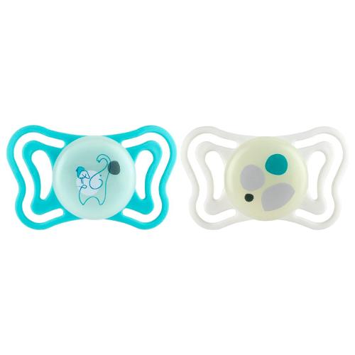 Succhietto lumi (6-16m) silicone 2 pz PHYSIOFORMA LIGHT Verde acqua e Bianco 00071087410000