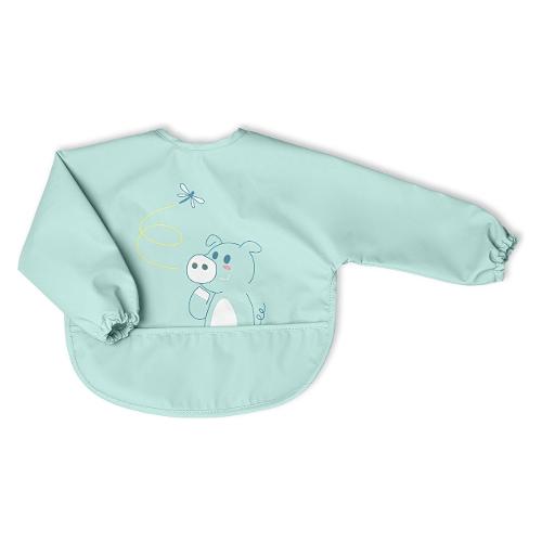 Set bavaglini 2 pz con maniche e tasca briciole Azzurro 00016302250000