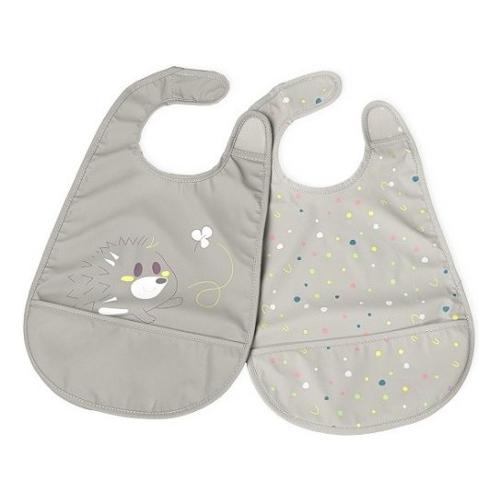 Set bavaglini 2 pz con tasca briciole Grigio 00016301350000