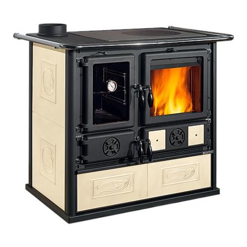 Cucina legna 8,2kW ROSA Sinistra Reverse Vst 16 Ceramica Panna 5 stelle (103x65x85,1cm)