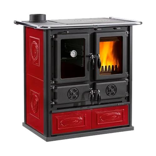 Cucina legna 7,9kW ROSETTA Sinistra Vst 16 Ceramica Liberty bordeaux 5 stelle (88,5x57,2x84,3cm)