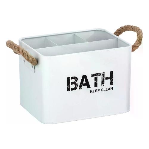 Cestino bagno porta oggetti 4p (19x13x12,5cm) BATH KEEP CLEAN Bianco 23700100