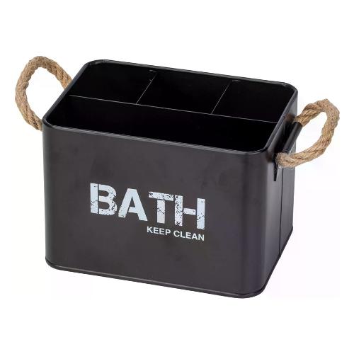 Cestino bagno porta oggetti 4p (19x13x12,5cm) BATH KEEP CLEAN Nero 23700100