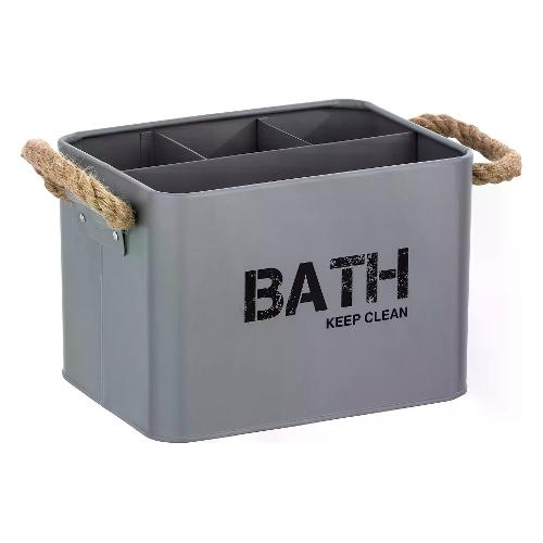 Cestino bagno porta oggetti 4p (19x13x12,5cm) BATH KEEP CLEAN Grigio 23702100